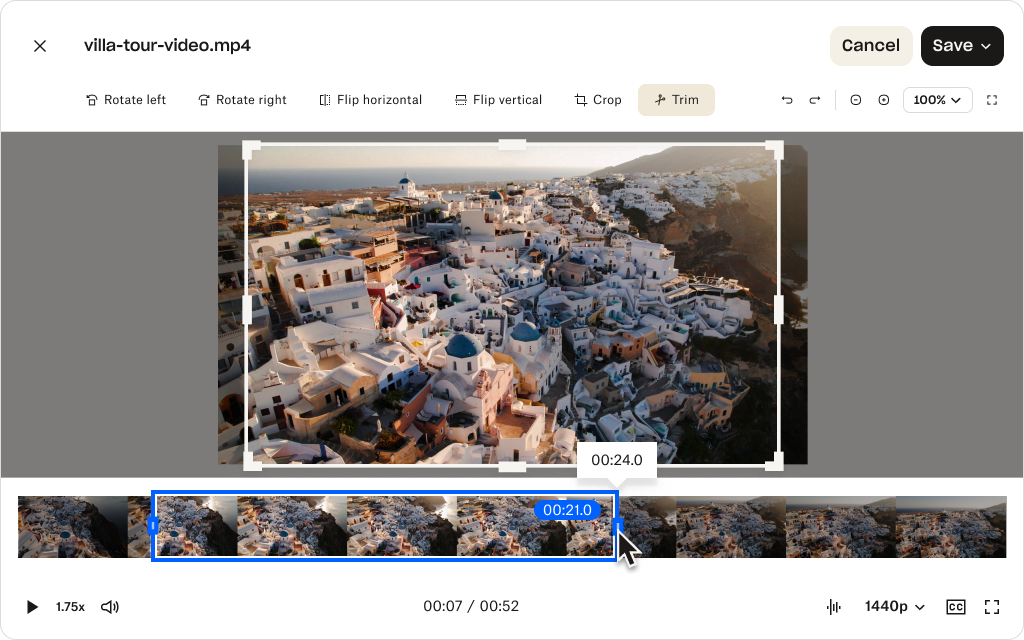A graphic of a video editing interface.