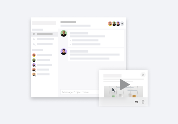 Icon representing a video file stored in a Dropbox account.