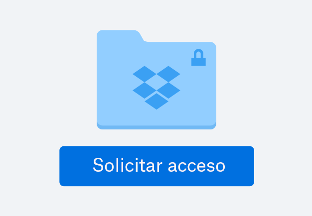 Archivo azul con el icono de un candado y un botón para solicitar acceso