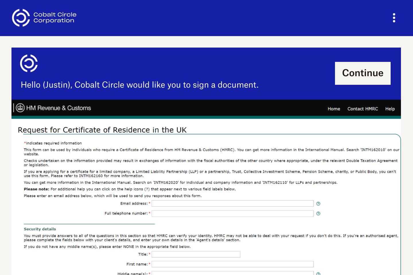 An Dropbox Sign eSignature request with customised branding