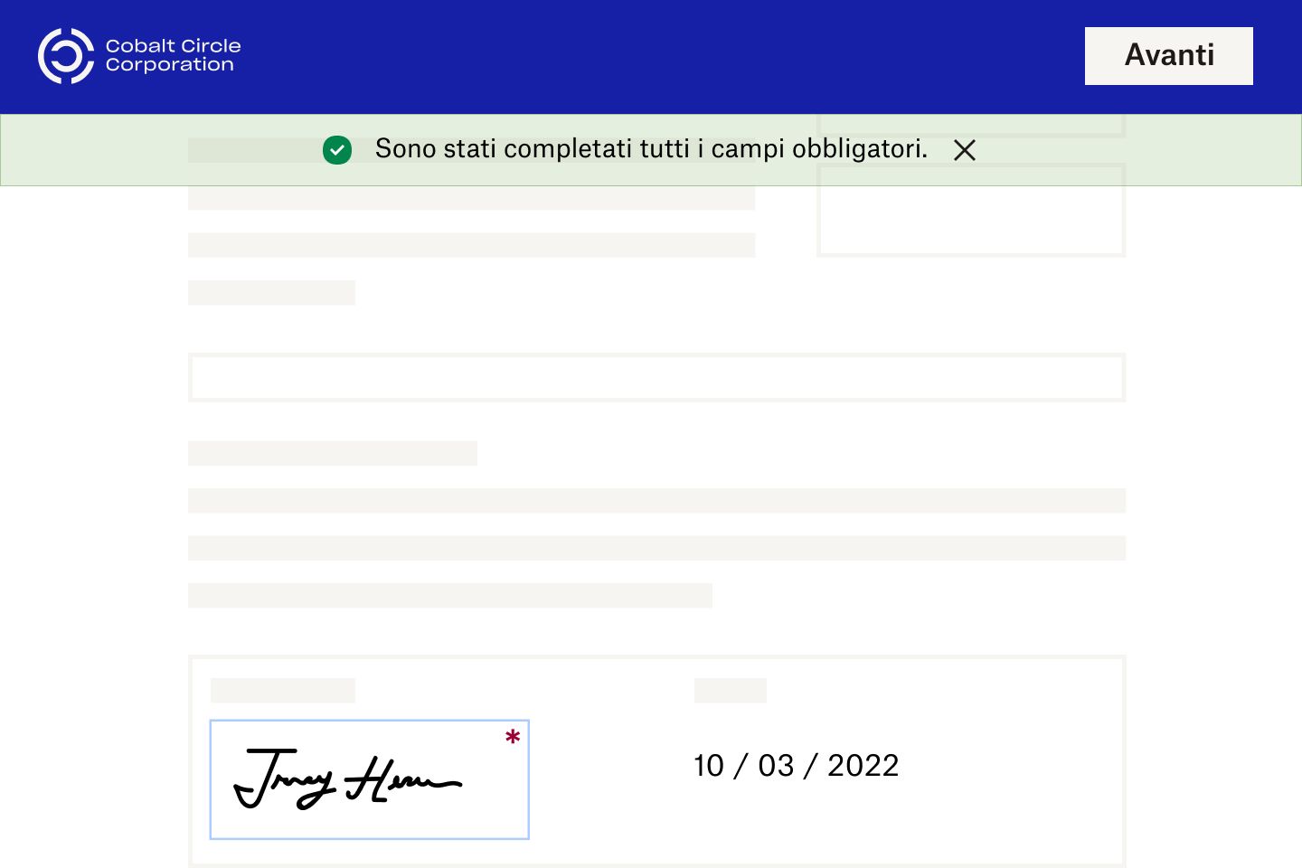 Immagine che mostra la creazione di un'esperienza di firma elettronica personalizzata in Dropbox Sign