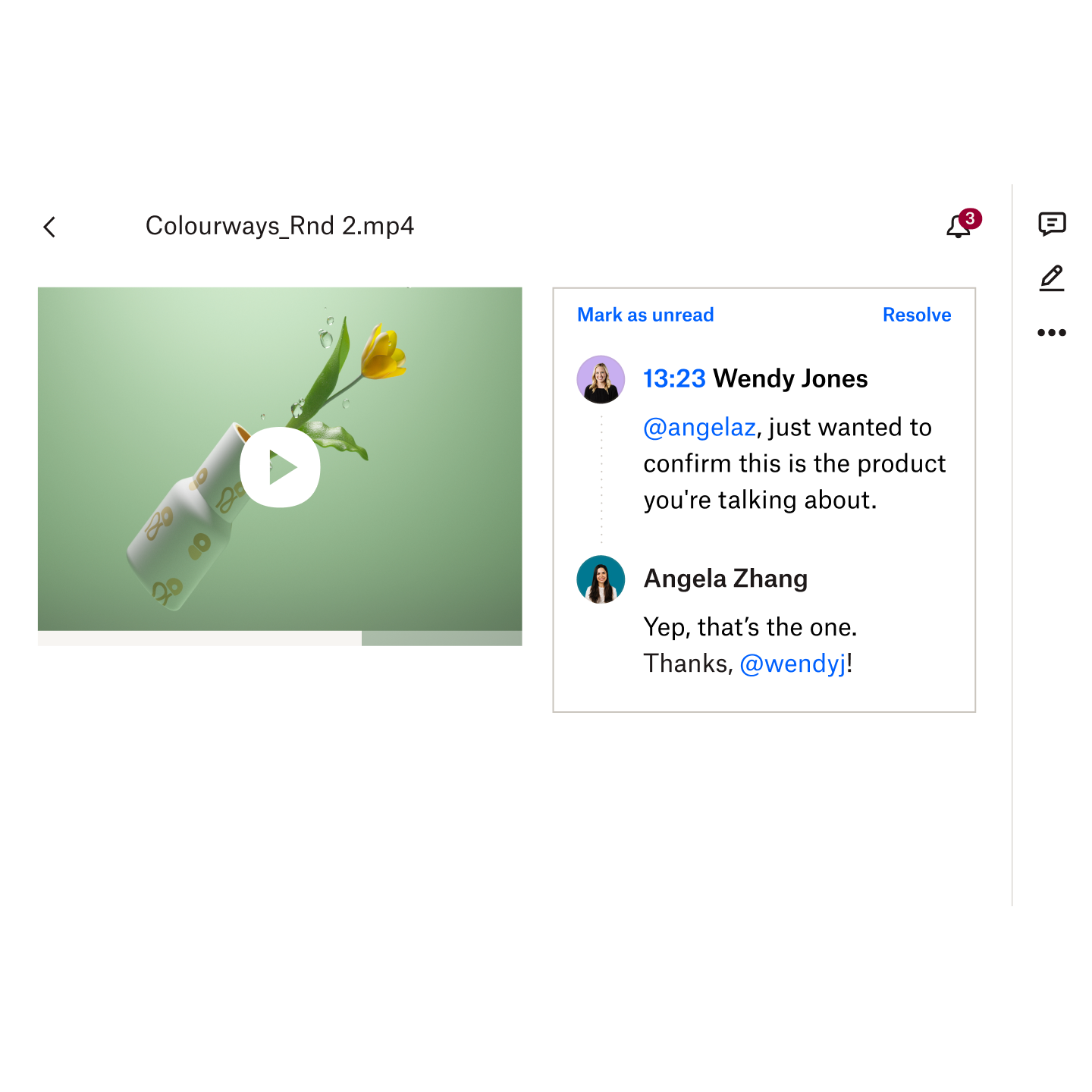 A user leveraging time-based comments to communicate and collaborate