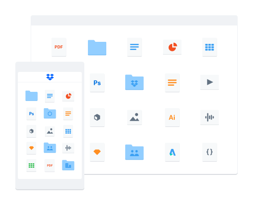 Files synced in the cloud across mobile and desktop