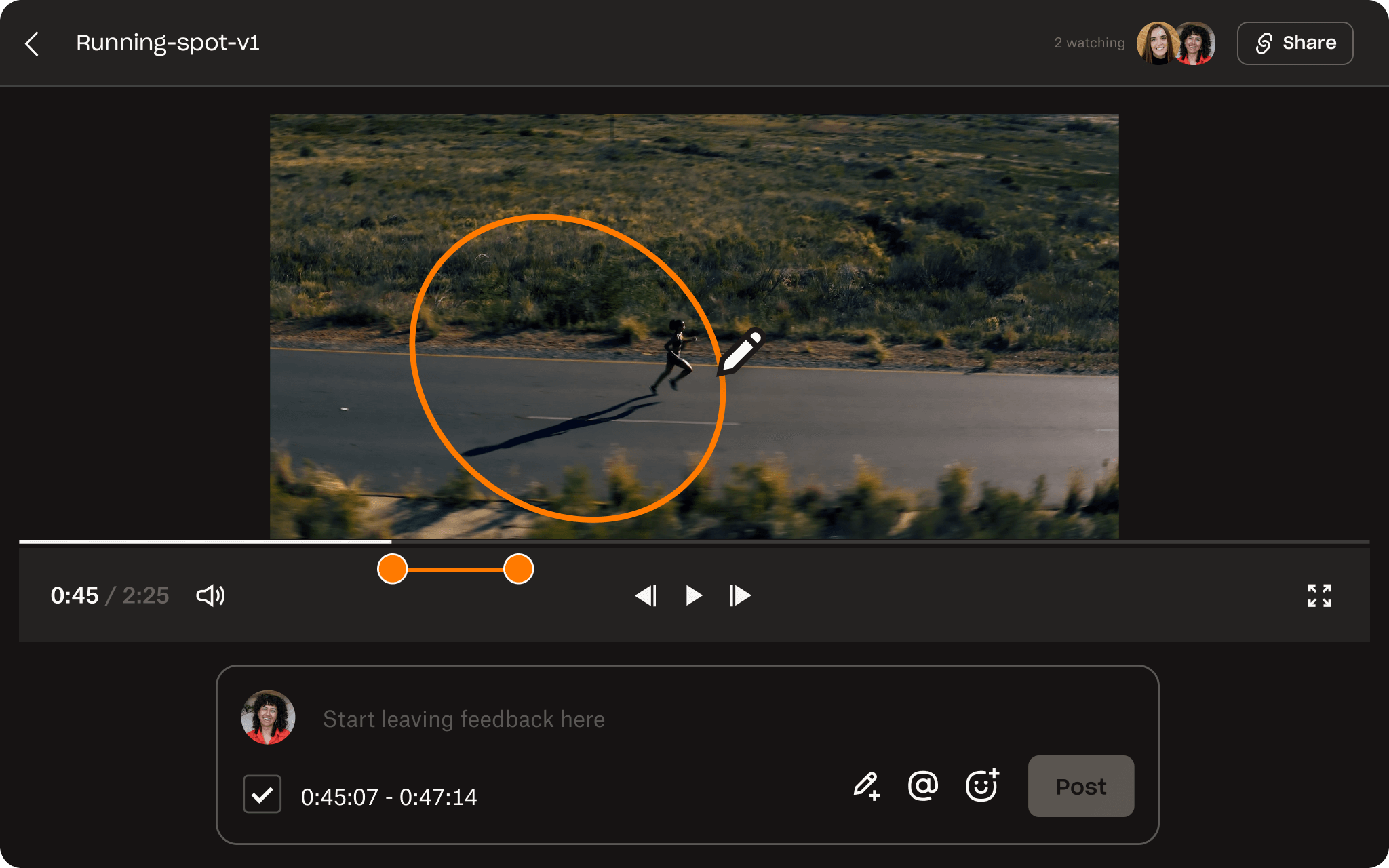 Dropbox Replay UI showing the review and approval process for video files